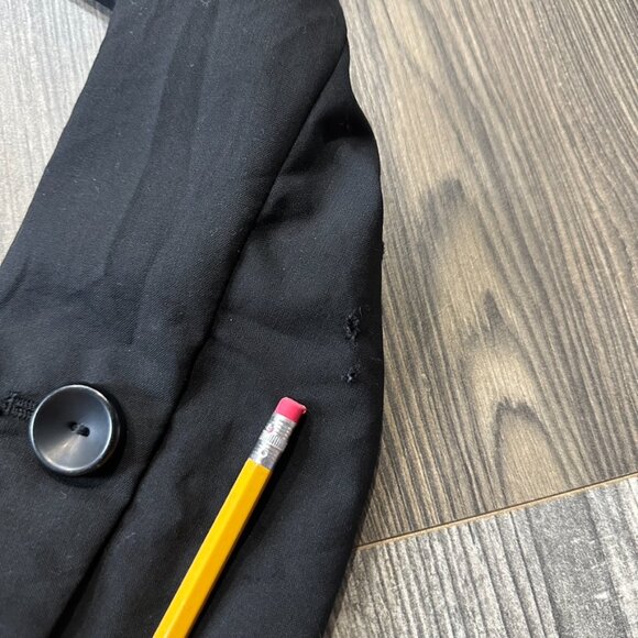 Classiques Entier Blazer Womens Black Size 4 Pleated Pockets 2 Botton Shoulder - Picture 8 of 10